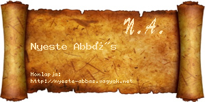 Nyeste Abbás névjegykártya